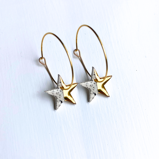 New Hoop Earrings with Spotty Star Charms