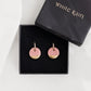 Pink Mini Ceramic Circle Charm with Huggie Hoops
