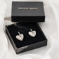 White Mini Ceramic Heart Charm with Huggie Hoops