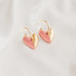 Pink  Mini Ceramic Heart Charm with Huggie Hoops