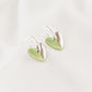 Light Green Ceramic Heart Charm with Huggie Hoops