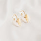 White Mini Ceramic Heart Charm with Huggie Hoops