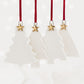 Set of 4 Christmas Tree Ornaments with Shiny Gold Stars