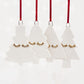 Set of 4 Christmas Tree Ornaments with Gold Eyelashes