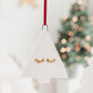 Set of 4 Christmas Tree Ornaments with Gold Eyelashes