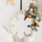 Ceramic White Snowflake Ornament with Gold Tips
