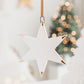 White Star Ceramic Ornament with Gold Tips