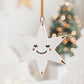 White Star Ceramic Ornament with eyelashes and Gold Tips