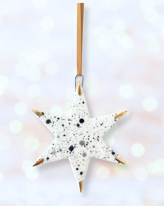 Spotty star with gold line tips