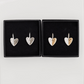 White Mini Ceramic Heart Charm with Huggie Hoops