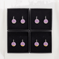 Purple Mini Ceramic Circle Charm with Huggie Hoops