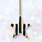 Stripy black and gold star ornament