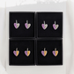 Purple Ceramic Heart Charm with Huggie Hoops