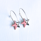 New Hoop Earrings with Pink Star Charms