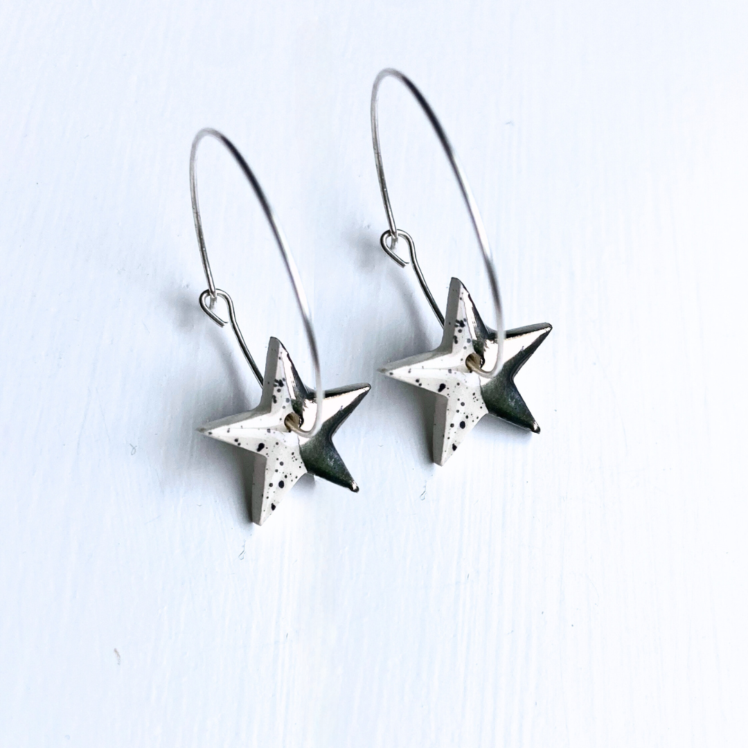 New Hoop Earrings with Spotty Star Charms