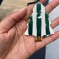 Ceramic Christmas Tree Ornament with hand painted Green stripes