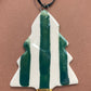 Ceramic Christmas Tree Ornament with hand painted Green stripes
