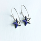 New Hoop Earrings with Dark Blue Star Charms