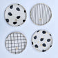 Set of 4 Dessert Plates With Gold Flower Motif Stamp