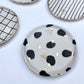 Set of 4 Dessert Plates With Gold Flower Motif Stamp