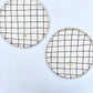 Large Serving Plate with Black Checked Pattern and Gold Flower Motif Stamp