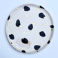 Large Serving Plate with Black and Gold Spots and a Gold Flower Motif Stamp