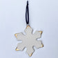 Ceramic White Snowflake Ornament with Gold Tips