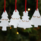 Set of 4 Christmas Tree Ornaments with Gold Eyelashes