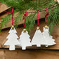 Set of 4 Christmas Tree Ornaments with Shiny Gold Stars